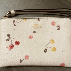 COPY - Coach Wallet Wristlet | White Painted Cherry Print | OS